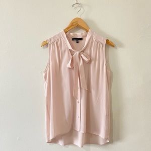 NWOT 100% Silk Judith & Charles Tie Neck Sleeveless Blouse